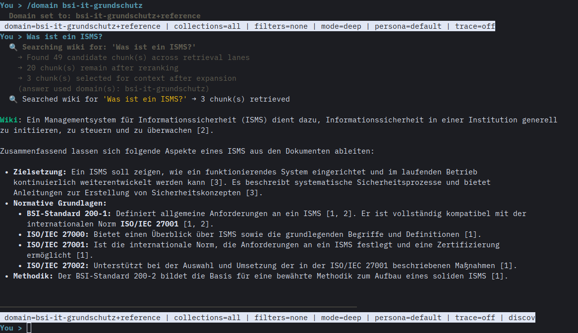 Query in the cli frontend.
